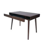 Okak 40IN Scrivania Elegante in Piedi con Grandi Cassetti, Scrivania per Computer con Gambe in Legno, Scrivania da Ufficio per Postazione di Lavoro, Sala Lettura, Marrone