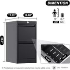 Classificatori, Armadietti metallici neri con 3 cassetti e serratura per ufficio e casa per cartelle sospese formato Letter/Legale/f4/a4