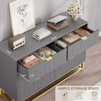 Comò a 6 cassetti, comò moderno da camera in legno con cassetti portaoggetti, mobile TV in stile rustico per soggiorno, camera da letto, corridoio