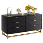 6-Drawer Dresser, Modern Wooden Bedroom Chest of Drawers With Storage Drawers, Farmhouse Style TV Stand for Living Room, Bedroom, Hallway