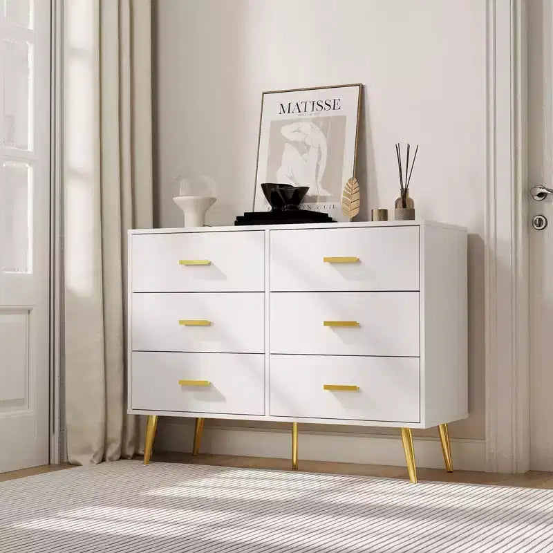Consolle con 6 cassetti, cassettiera alta per camera da letto, torre di cassetti alta, unità organizer con cassetti portaoggetti