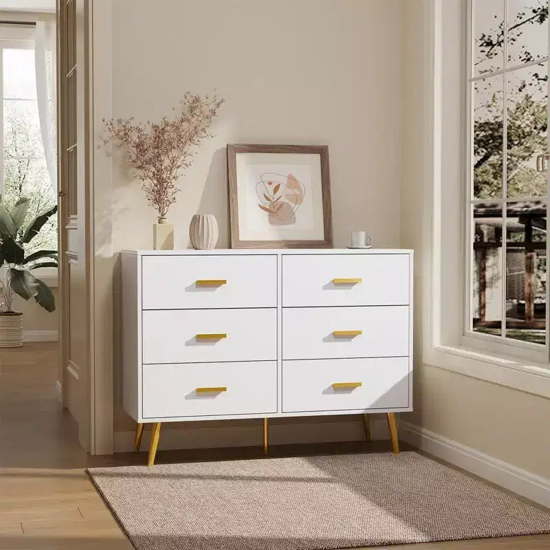 Consolle con 6 cassetti, cassettiera alta per camera da letto, torre di cassetti alta, unità organizer con cassetti portaoggetti