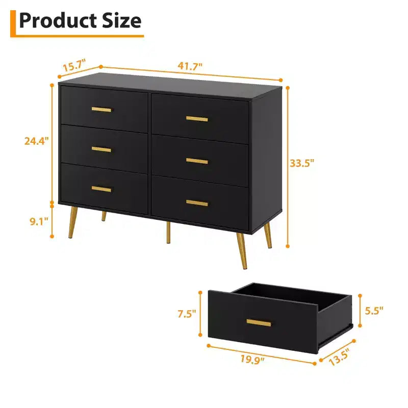 Consolle con 6 cassetti, cassettiera alta per camera da letto, torre di cassetti alta, unità organizer con cassetti portaoggetti