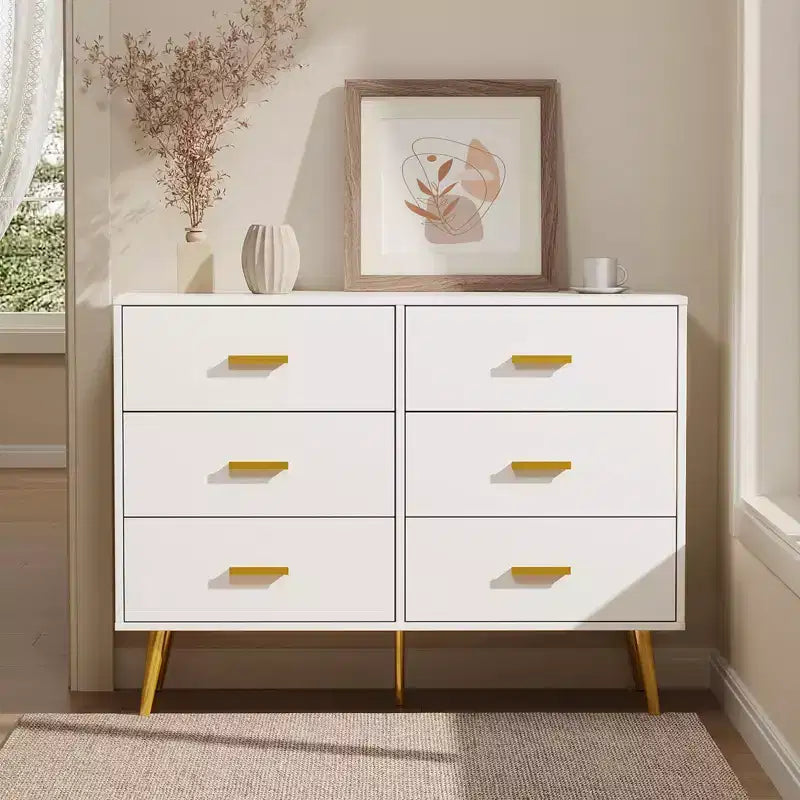 Consolle con 6 cassetti, cassettiera alta per camera da letto, torre di cassetti alta, unità organizer con cassetti portaoggetti