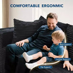 COZONY 106 Divano Sezionale Modulare Cloud con Seduta Profonda, Morbido Tessuto a Coste, Chaise Longue Sinistra, Design Senza Struttura Rigida