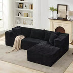 COZONY 106 Divano Sezionale Modulare Cloud con Seduta Profonda, Morbido Tessuto a Coste, Chaise Longue Sinistra, Design Senza Struttura Rigida