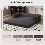 Divano Letto Convertibile in Velluto a Coste, Materasso Pieghevole con Struttura a Forma Fissa, Futon King Size a 3 Posti, Divano da Terra Senza Montaggio