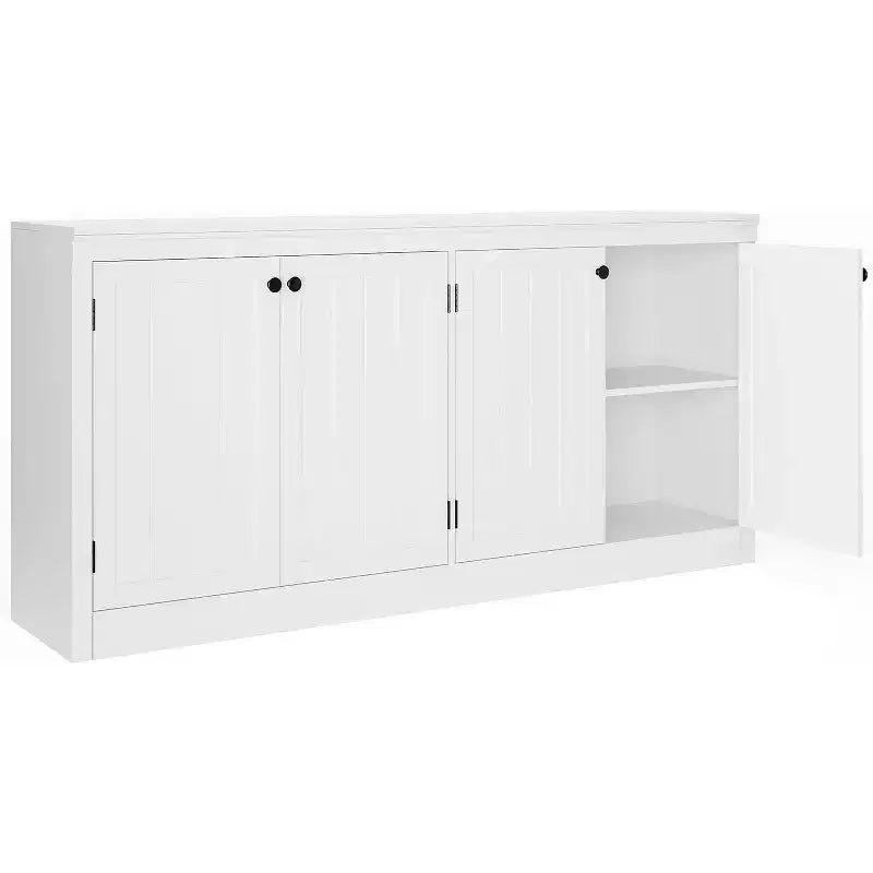 Mobile credenza a 4 ante, buffet contenitore moderno per sala da pranzo, soggiorno e ufficio, ampio spazio di archiviazione
