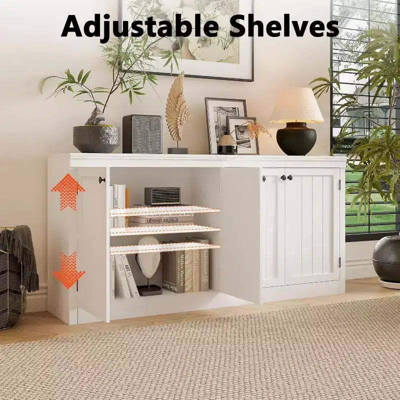 Mobile credenza a 4 ante, buffet contenitore moderno per sala da pranzo, soggiorno e ufficio, ampio spazio di archiviazione