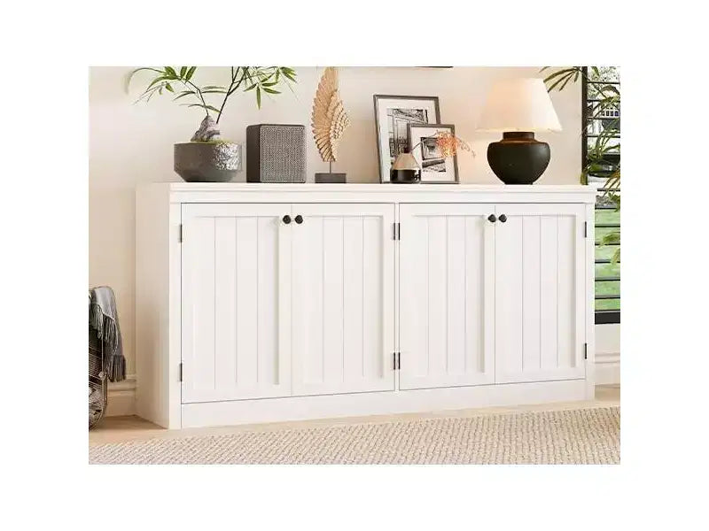 Mobile credenza a 4 ante, buffet contenitore moderno per sala da pranzo, soggiorno e ufficio, ampio spazio di archiviazione