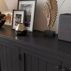 Mobile credenza a 4 ante, buffet contenitore moderno per sala da pranzo, soggiorno e ufficio, ampio spazio di archiviazione