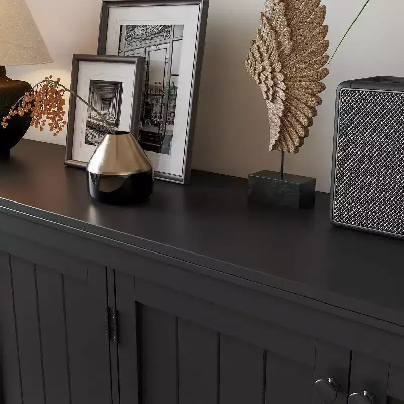 Mobile credenza a 4 ante, buffet contenitore moderno per sala da pranzo, soggiorno e ufficio, ampio spazio di archiviazione