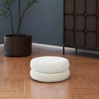 Pouf poggiapiedi rotondo in bouclé GDFStudio Rattler 18.5