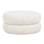 Pouf poggiapiedi rotondo in bouclé GDFStudio Rattler 18.5