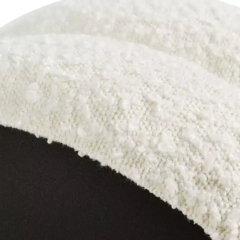 Pouf poggiapiedi rotondo in bouclé GDFStudio Rattler 18.5