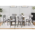 Set di 4 sedie da pranzo in Bouclé, sedie da cucina moderne con gambe in metallo ad arco, capacità 136 kg per sala da pranzo e soggiorno
