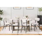 Set di 4 sedie da pranzo in Bouclé, sedie da cucina moderne con gambe in metallo ad arco, capacità 136 kg per sala da pranzo e soggiorno