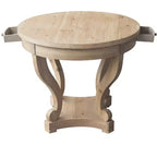 Okak 55IN Tavolo da pranzo rotondo vintage per 6 persone, tavolo da cucina con piano spesso, tavolo da pranzo per sala da pranzo, soggiorno