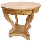 Okak 55IN Tavolo da pranzo rotondo vintage per 6 persone, tavolo da cucina con piano spesso, tavolo da pranzo per sala da pranzo, soggiorno