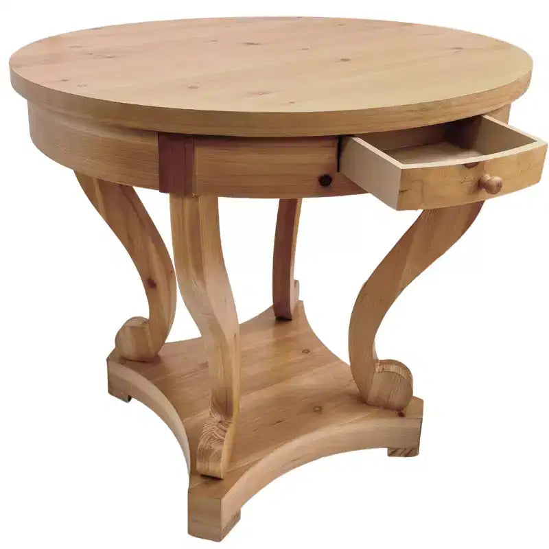 Okak 55IN Tavolo da pranzo rotondo vintage per 6 persone, tavolo da cucina con piano spesso, tavolo da pranzo per sala da pranzo, soggiorno