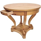 Okak 55IN Tavolo da pranzo rotondo vintage per 6 persone, tavolo da cucina con piano spesso, tavolo da pranzo per sala da pranzo, soggiorno