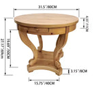 Okak 55IN Tavolo da pranzo rotondo vintage per 6 persone, tavolo da cucina con piano spesso, tavolo da pranzo per sala da pranzo, soggiorno