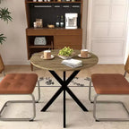 Okak 31.5IN Tavolo da pranzo rotondo moderno per 2-4 persone, tavolo da cucina con gambe in metallo, tavolo rotondo per sala da pranzo, soggiorno