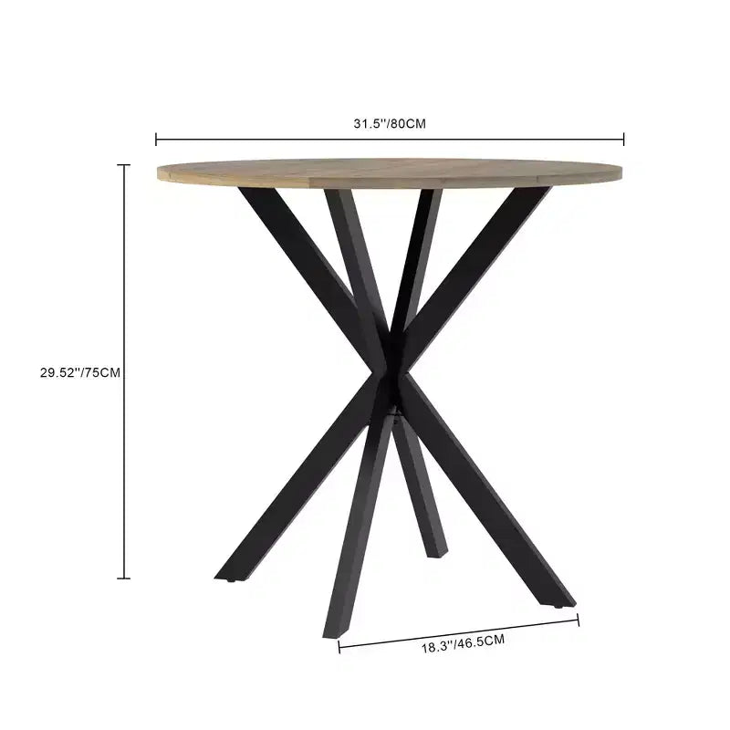 Okak 31.5IN Tavolo da pranzo rotondo moderno per 2-4 persone, tavolo da cucina con gambe in metallo, tavolo rotondo per sala da pranzo, soggiorno