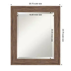 Specchio da parete per bagno Amanti Art Pia con cornice smussata, marrone medio