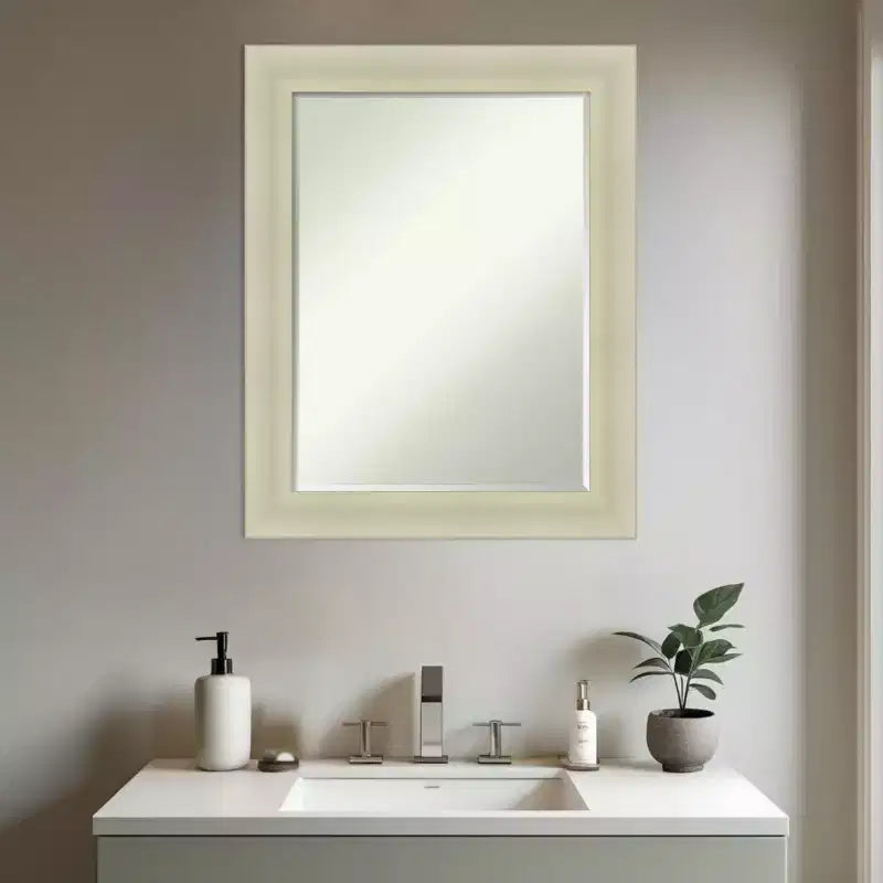 Specchio da parete per bagno Amanti Art Oliver con cornice in legno a mezzo bisello
