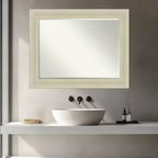 Specchio da parete per bagno Amanti Art Oliver con cornice in legno a mezzo bisello