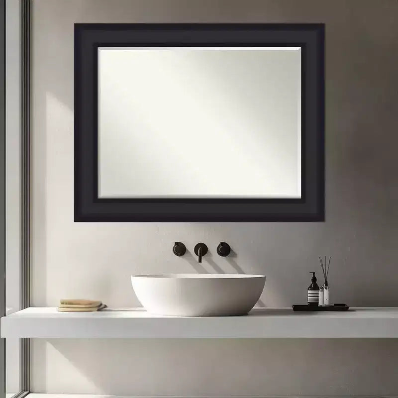 Specchio da parete per bagno Amanti Art Oliver con cornice in legno a mezzo bisello