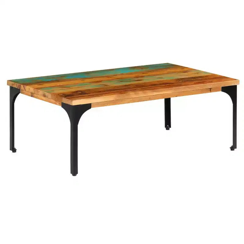 vidaXL Tavolino da caffè in legno massello di recupero multicolore 100x60x35 cm - 60 cm in legno massello di recupero