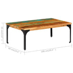vidaXL Tavolino da caffè in legno massello di recupero multicolore 100x60x35 cm - 60 cm in legno massello di recupero