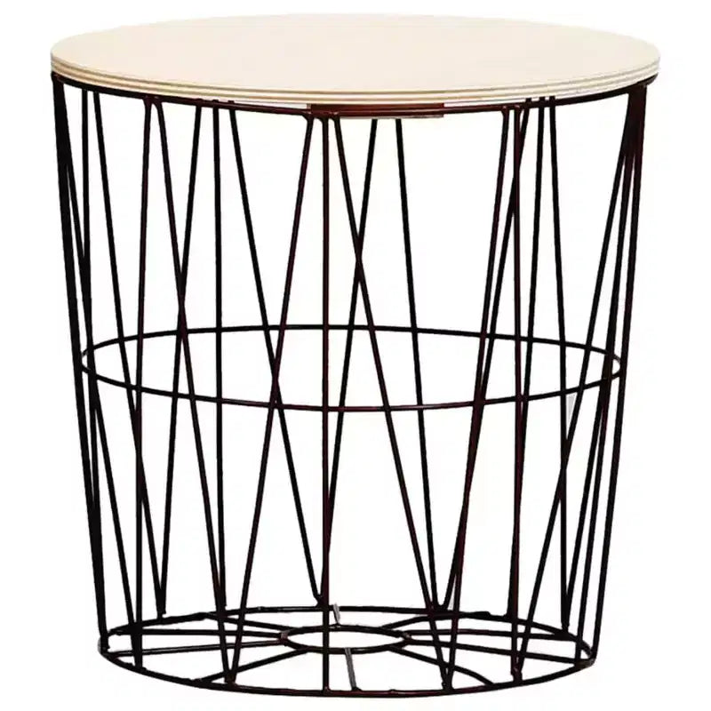 vidaXL - Set 4 Tavolini da Caffè Stile Vintage, Struttura in Metallo Nero con Piano in Legno Massello, Tavolini Nestabili Salvaspazio, Convertibili in Cestini Contenitori