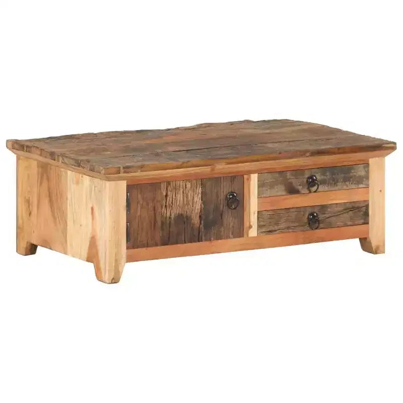 vidaXL Tavolino da caffè legno massello di recupero e legno massello di acacia, Colore naturale
