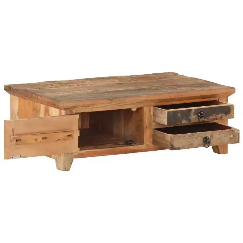 vidaXL Tavolino da caffè legno massello di recupero e legno massello di acacia, Colore naturale