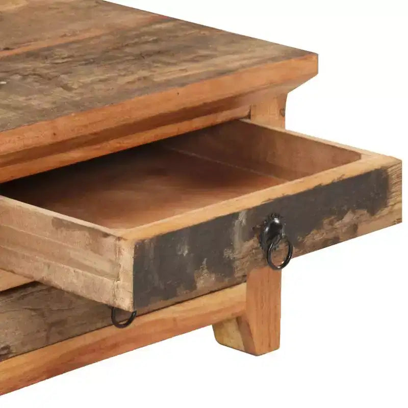 vidaXL Tavolino da caffè legno massello di recupero e legno massello di acacia, Colore naturale