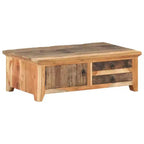 vidaXL Tavolino da caffè legno massello di recupero e legno massello di acacia, Colore naturale