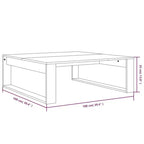 vidaXL Tavolino Rettangolare Rovere Affumicato - Tavolino Moderno in Legno Ingegnerizzato per Soggiorno/Salotto - 100x100x35 cm