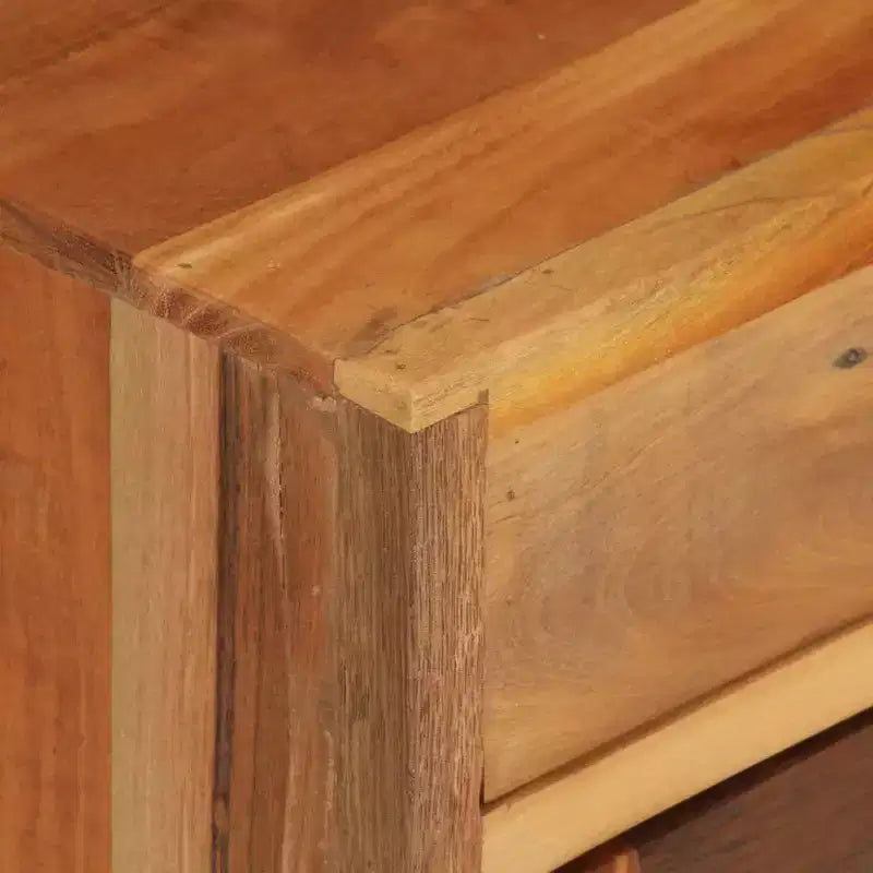 vidaXL Comodino - Mobile d'Appoggio Classico con Costruzione in Legno Recuperato e Anta in Rattan Naturale per l'Arredamento della Camera da Letto