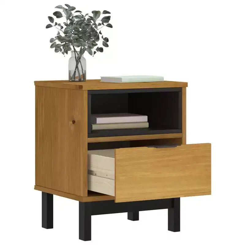 vidaXL Comodino FLAM 40x35x50 cm Legno massello di pino