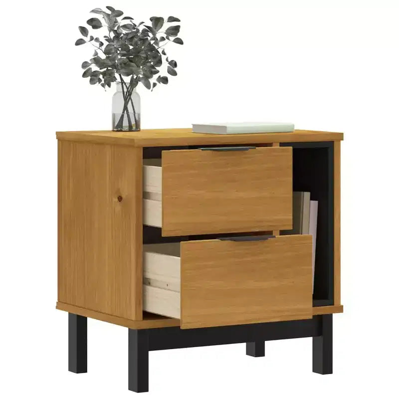 vidaXL Comodino FLAM 49x35x50 cm in Legno Massello di Pino