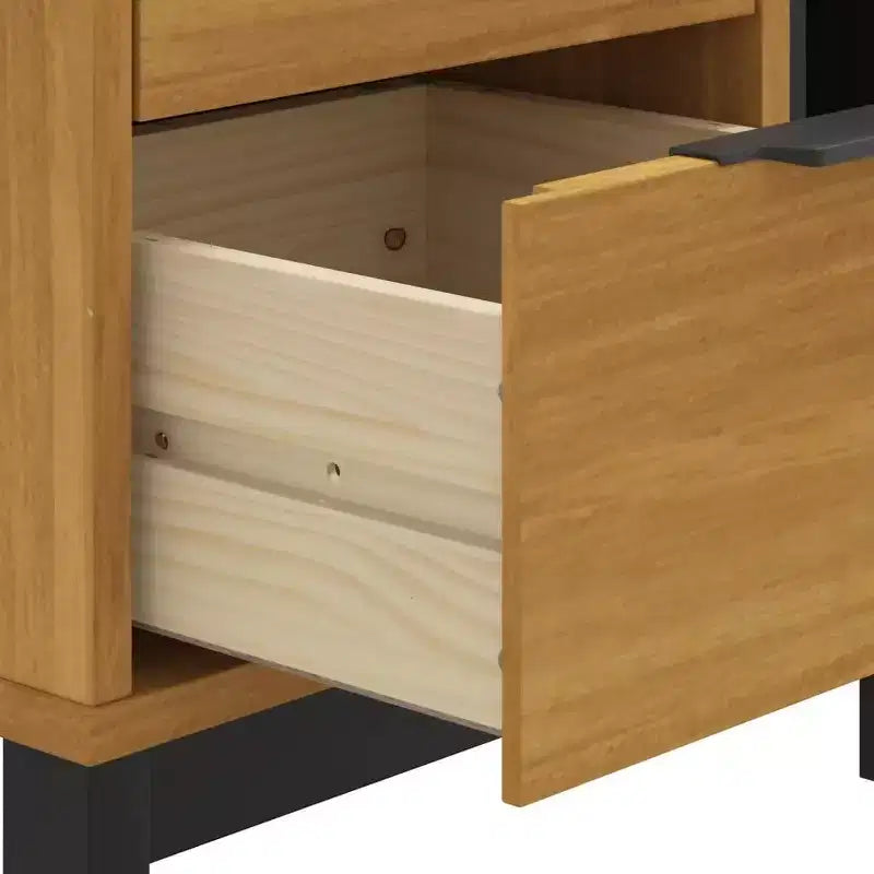 vidaXL Comodino FLAM 49x35x50 cm in Legno Massello di Pino