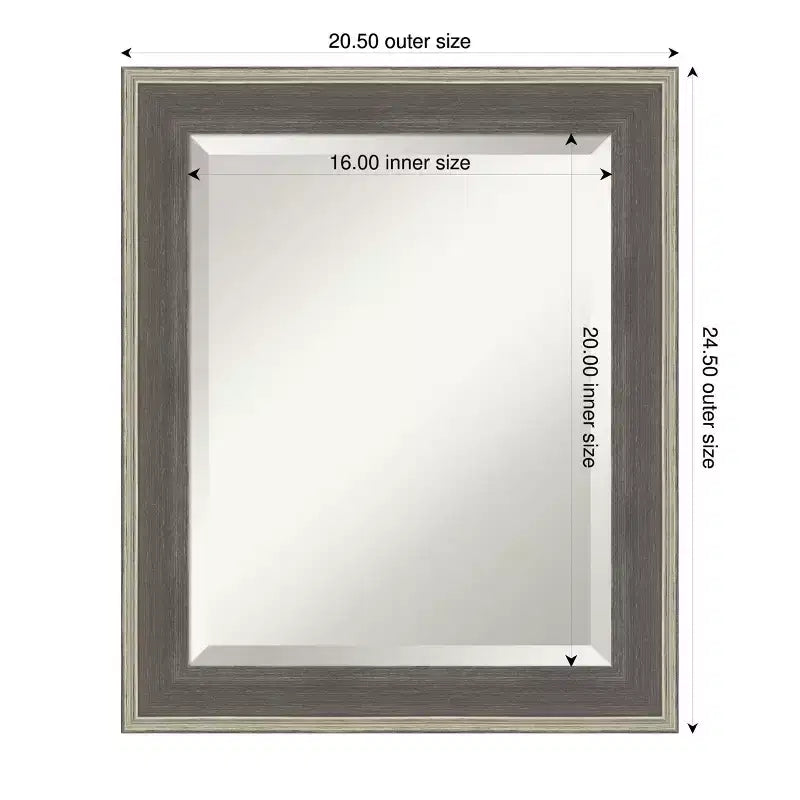 Specchio da parete per bagno Amanti Art Cottage con cornice in legno smussata
