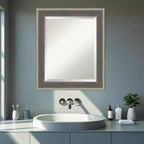Specchio da parete per bagno Amanti Art Cottage con cornice in legno smussata