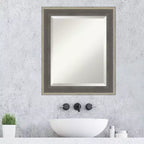 Specchio da parete per bagno Amanti Art Cottage con cornice in legno smussata