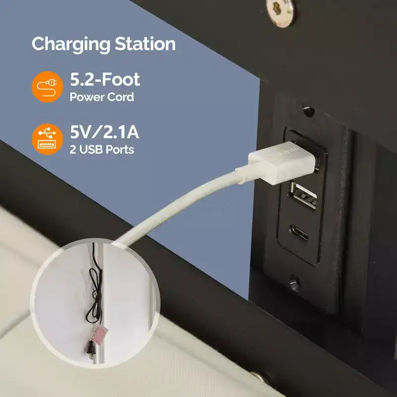 Vingli - Letto a soppalco singolo in legno con stazione di ricarica USB/LED, in legno massello con pioli piatti, sponda alta 38 cm, non necessita di rete, nero