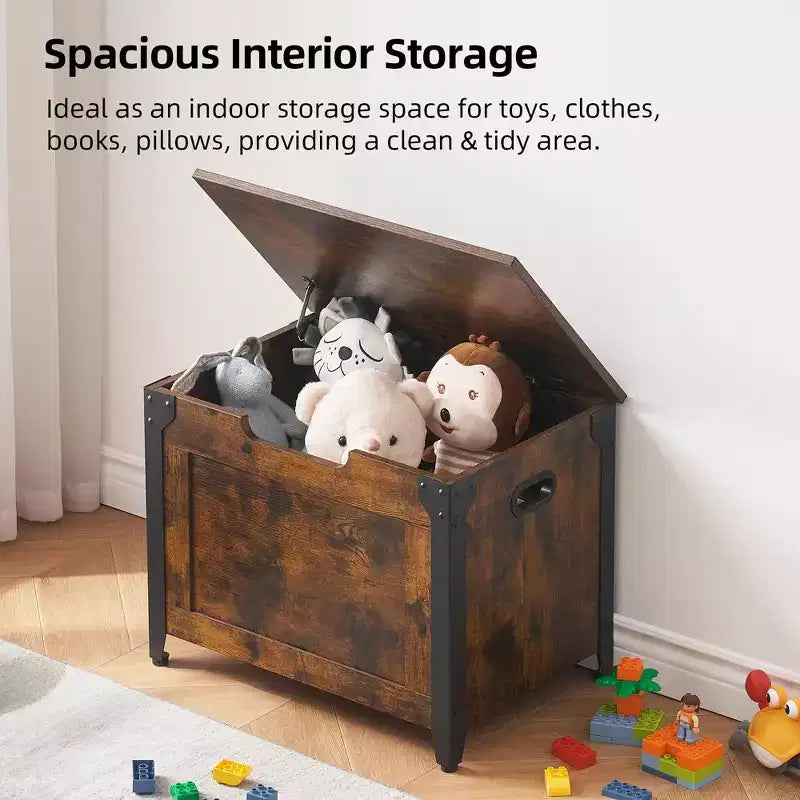 Panca Contenitore con Coperchio, Baule Portagiochi con Cerniera di Sicurezza per la Stanza dei Bambini e la Camera da Letto