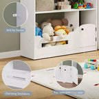 COZONY Scaffale a 2 livelli per libri per bambini e contenitore portaoggetti per giocattoli con luce a sensore di movimento, Libreria in legno per sale giochi, aule e camerette per bambini